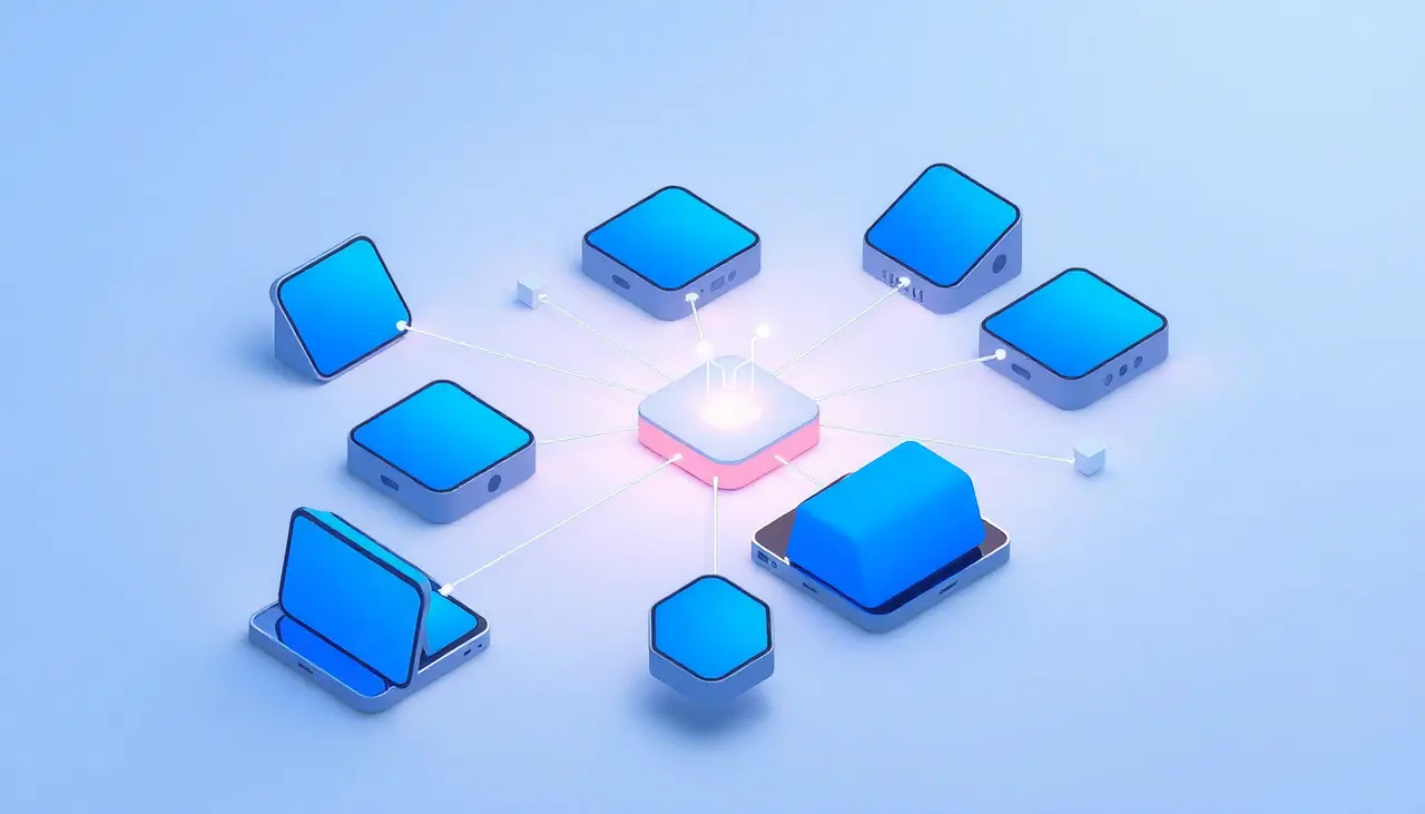 Illustration of connected systems sharing data